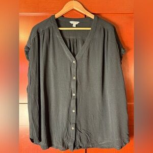 Orvis Black Button-Down Women's Gauze Shirt Size XL